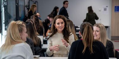 Princess of Wales with students