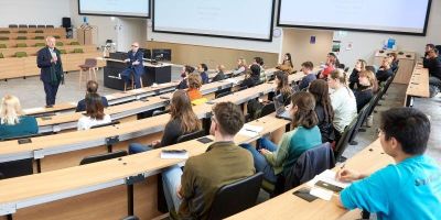 Ambassador Serrano delivers talk to students and colleagues