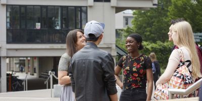 Students outside Social Sciences Building