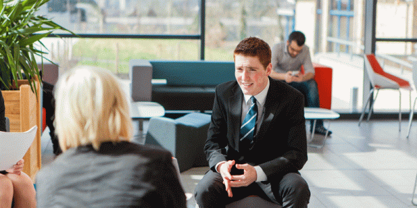 Students in suits in law school