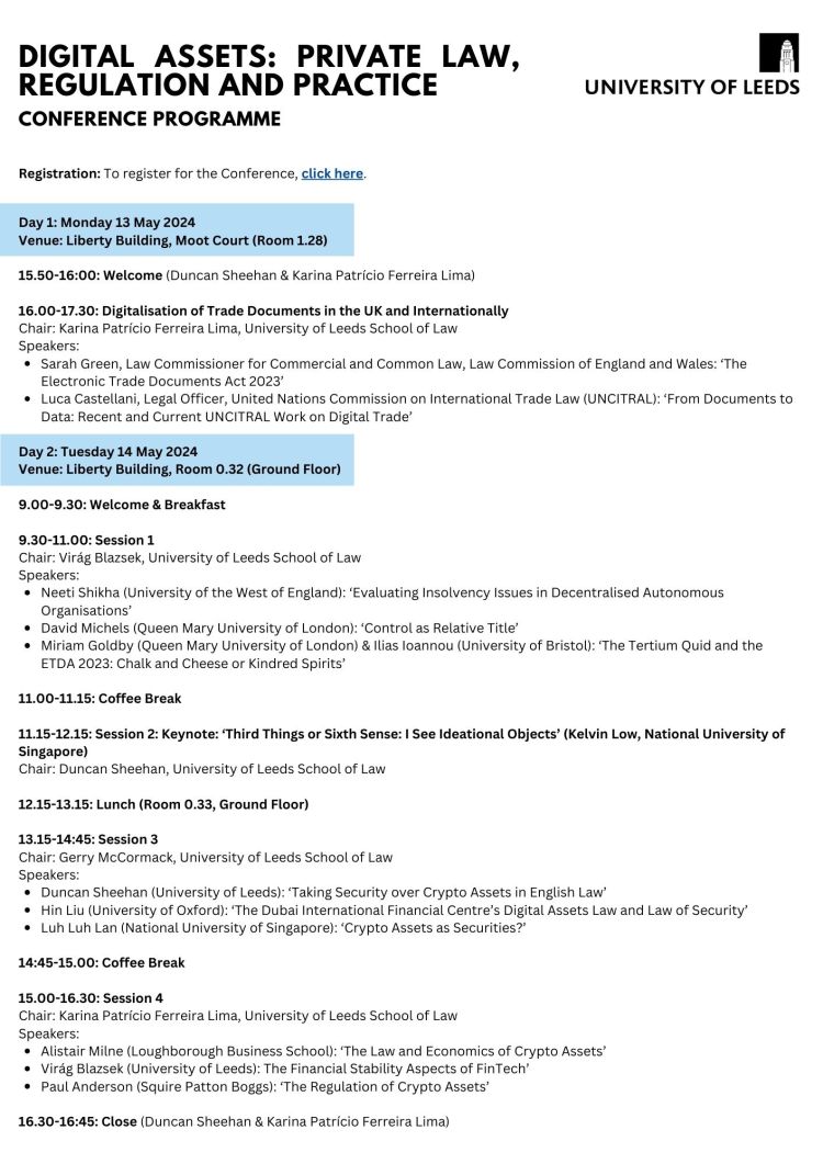 Programme for the conference. 