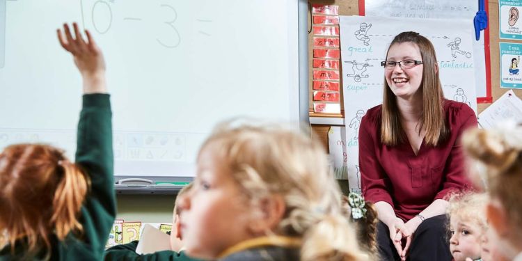 Education student working in a Primary School